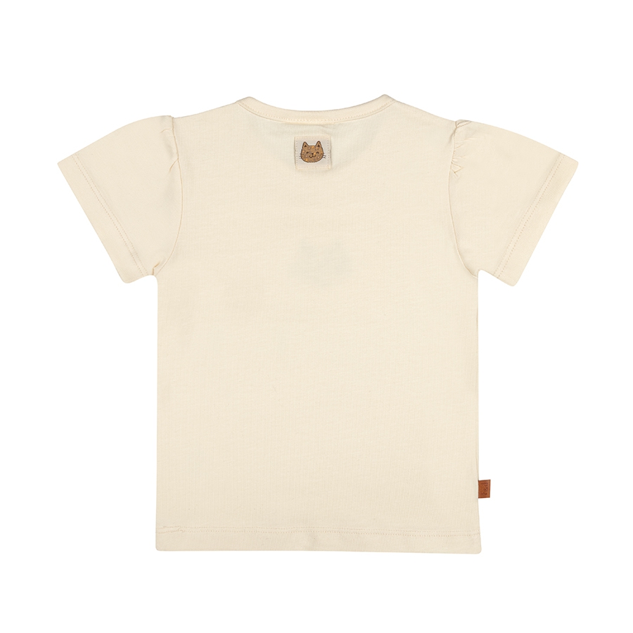 Frogs&Dogs | T-shirt Girls Leo Cat Pearled Ivory 