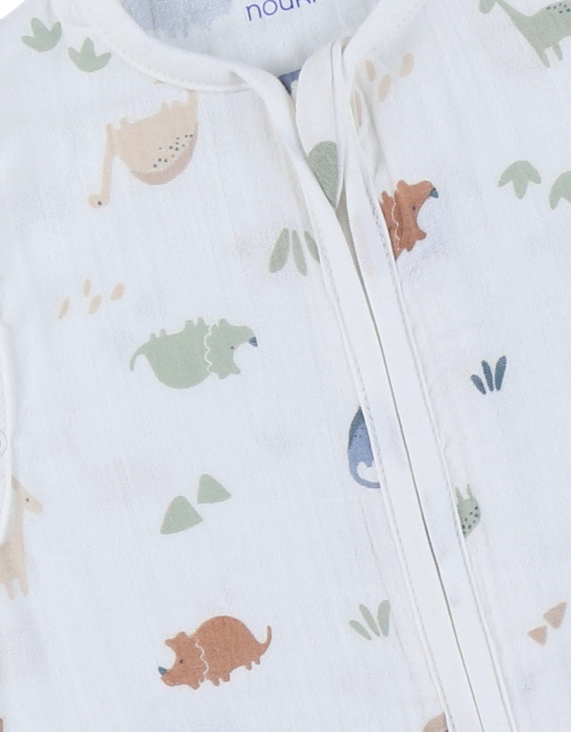 Noukies | Slaapzak Dino Mousseline Bio 1.0TOG 50cm