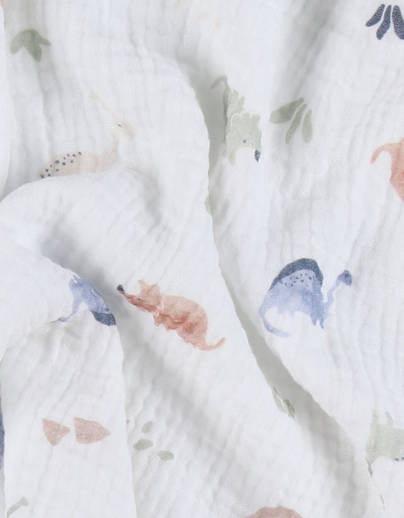 Noukies | Tetra Doek Dino Mousseline 70x70cm 3-pack