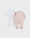 Noukies | Pyjama Vintage Flowers Jersey Roze/Wit 2-pack
