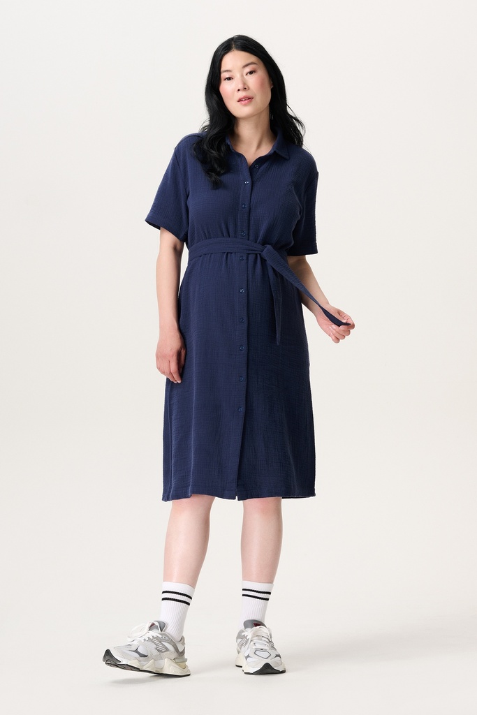 Noppies Maternity | Jurk Nursing Midi Naval Academy