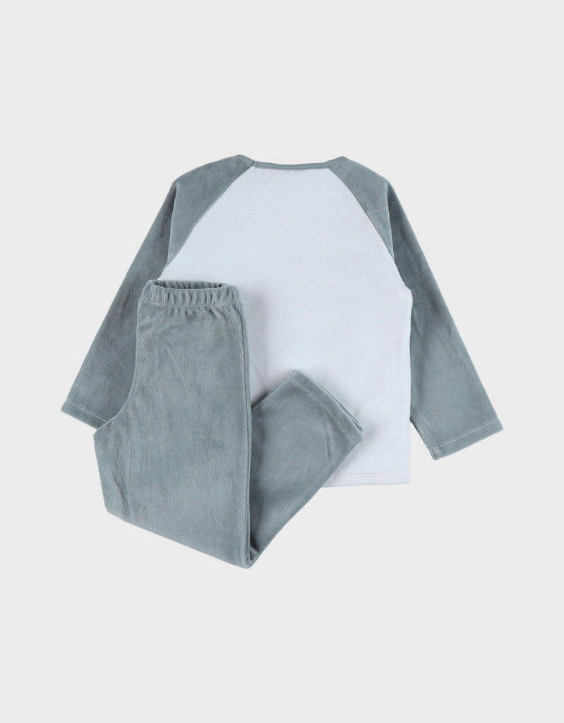 Noukies | Pyjama Babou Fluweel Blauw 2-delig