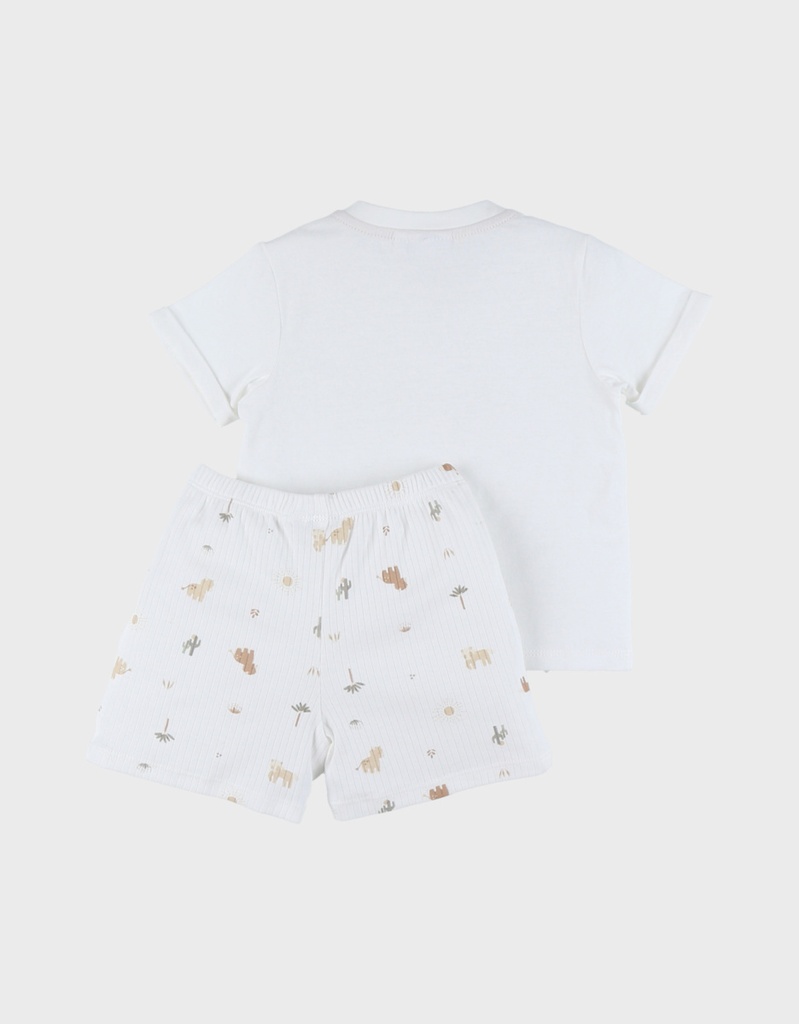 Noukies | Pyjama Fluffie Jersey Wit 2-delig 