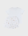 Noukies | Pyjama Fluffie Jersey Wit 2-delig 