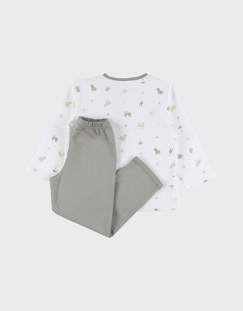 Noukies | Pyjama Fluffie Jersey Grey 2-delig