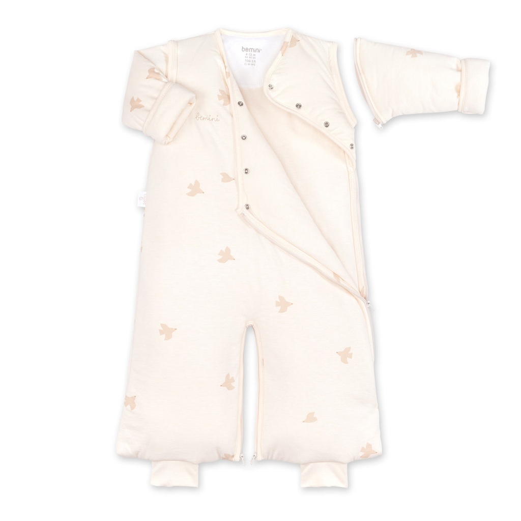 Bemini | Slaapzak Magic Bag Pady Jersey Piuma 2.5TOG Ecru 4-12m