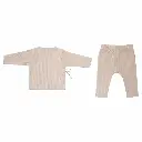 Witlof for Kids | Outfit Velvet Rib Longsleeve Soft Sand 2-deleig