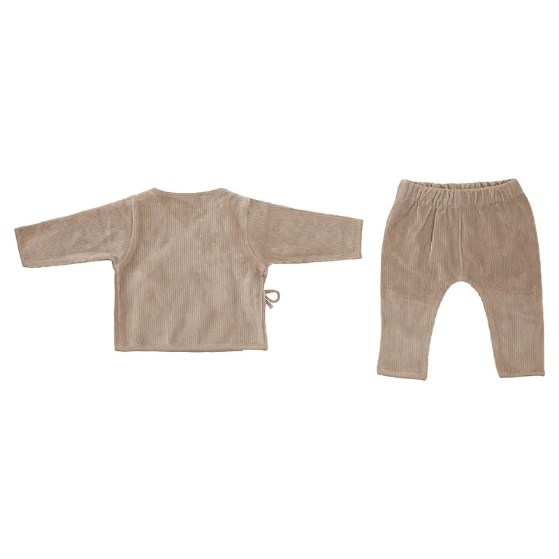Witlof for Kids | Outfit Velvet Rib Longsleeve Urban Taupe 2-delig