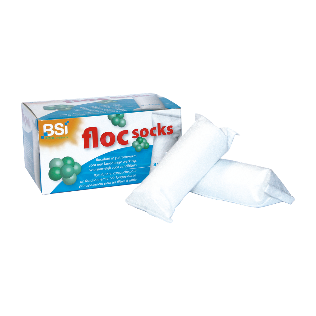 BSI | Zwembad Toebehoren Onderhoudsproduct Floc Socks vr in Skimmer Zwembad Zandfilter 8x125g
