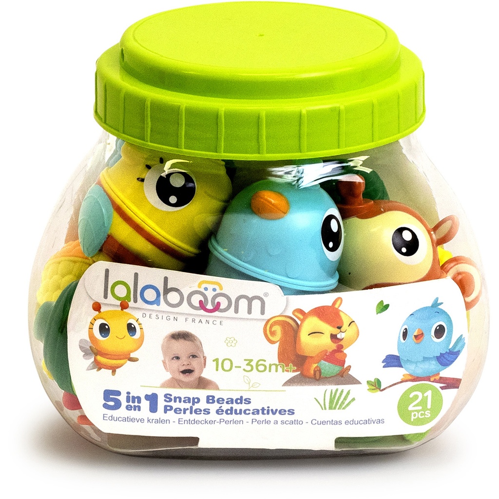 Lalaboom | Educatief Speelgoed Kralen met 3 Dieren 21pcs