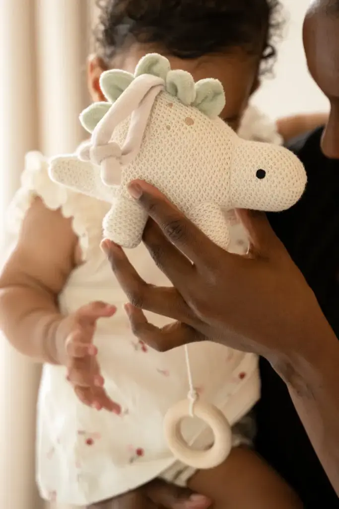 Baby's Only | Muziektrekker Animals Dino Laurel Green/Warm Linnen