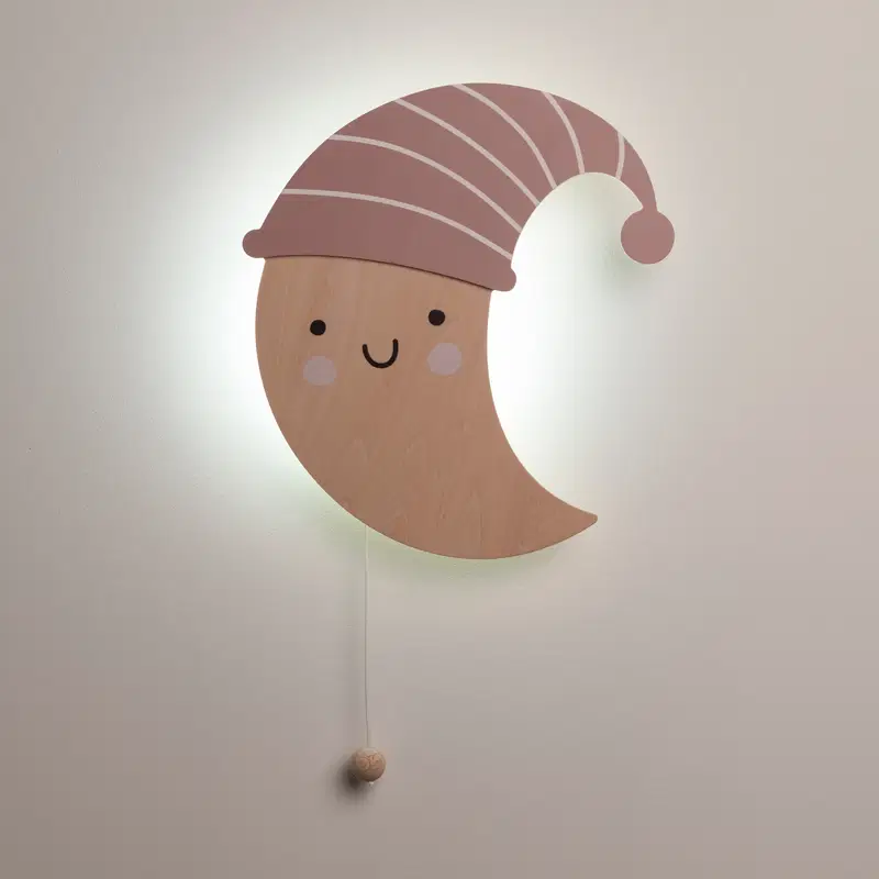 Baby's Only | Nachtlamp Heaven Maan Wandlicht Clay/Warm Linnen