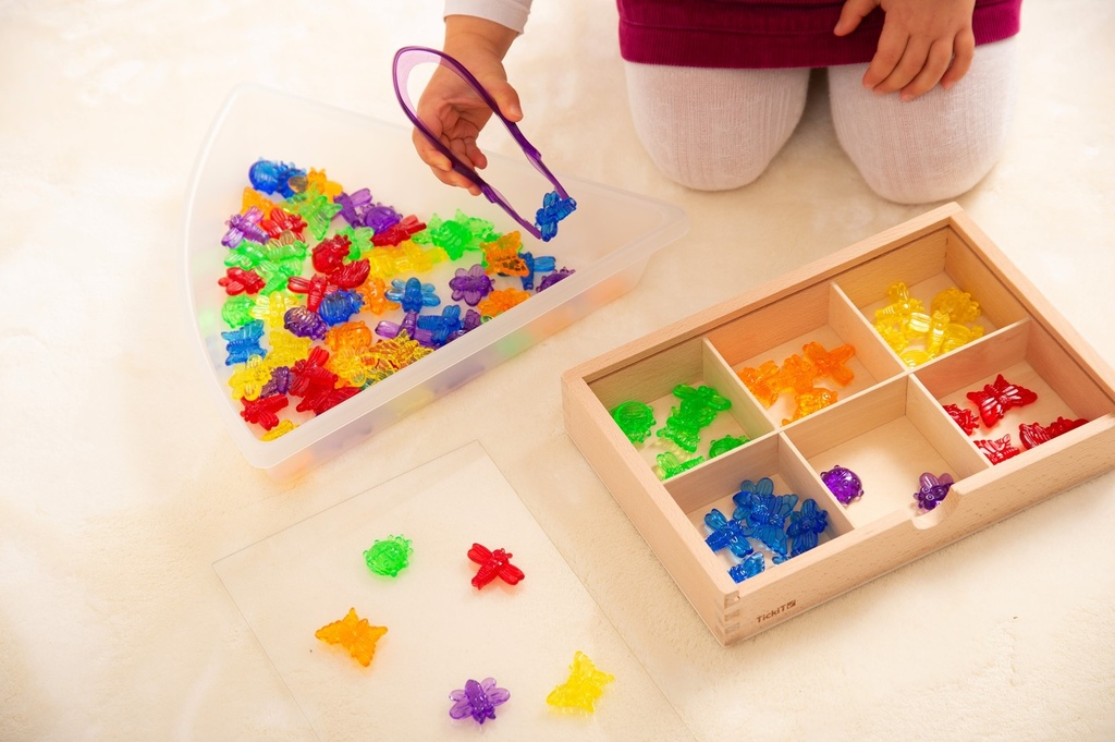 Tickit | Sensorisch Speelgoed Doorschijnend Kleurenpincet