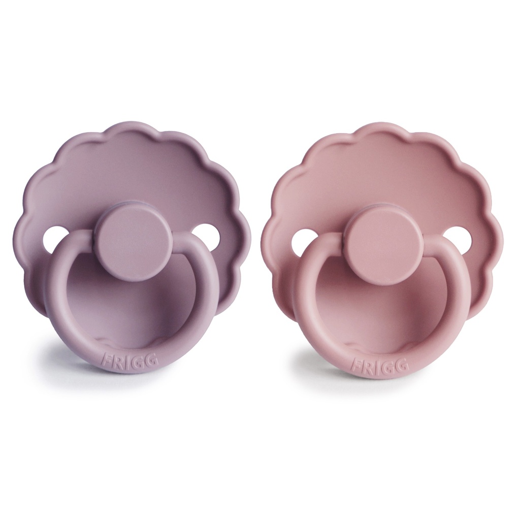 Frigg | Fopspeen Daisy Ortho/Physio Siliconen Speen Baby Pink/Soft Lilac T1 0-6M 2-pack