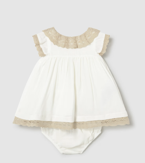 Mayoral | Jurk Girls Layette Cream 2-delig
