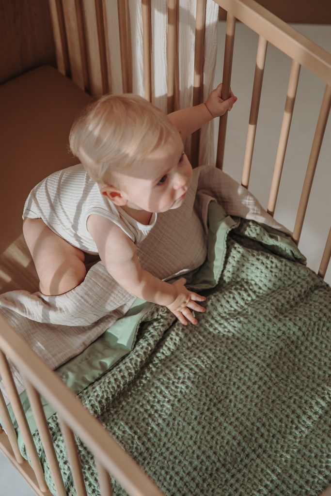 Meyco | Deken Waffle Cotton Olive Green 75x100cm