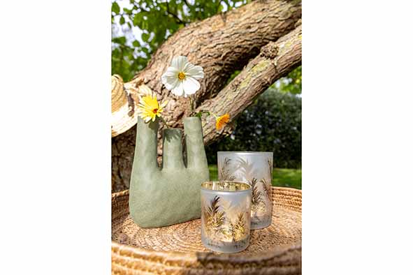 Cosy & Trendy | Vaas 3 Necks Groen 12,7x7,1x15cm