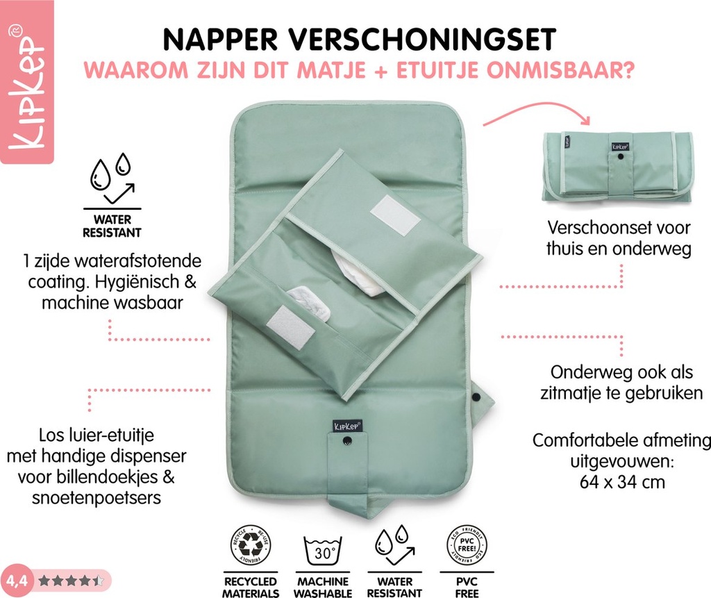 Kipkep | Luieretui Pale Green 26×145x1cm