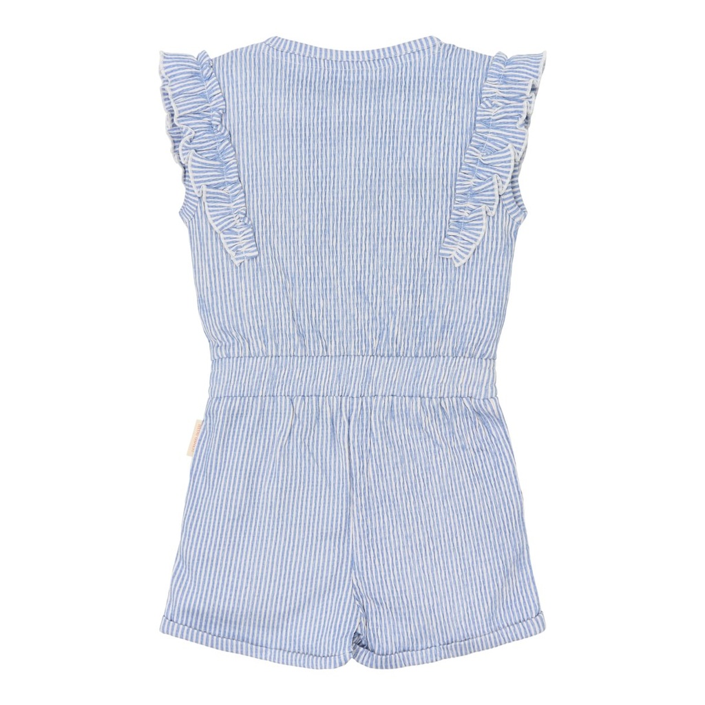 Little Dutch | Kruippak Girls Stripes Denim Blue