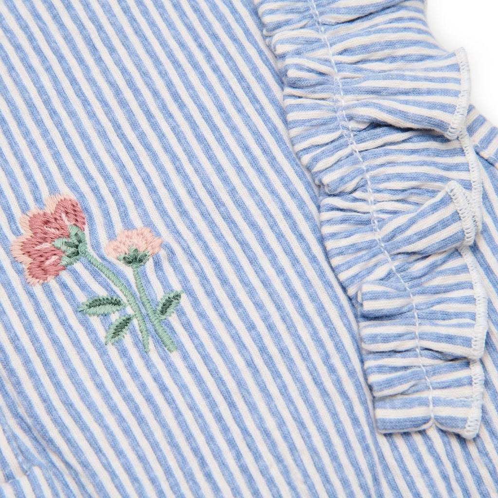 Little Dutch | Kruippak Girls Stripes Denim Blue