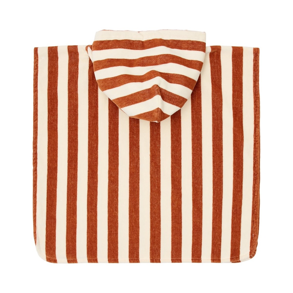 Little Dutch | Poncho Boys Ocean World Brown Stripe One Size