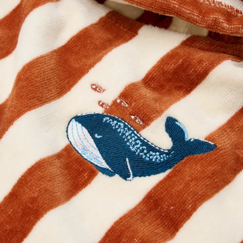 Little Dutch | Poncho Boys Ocean World Brown Stripe One Size