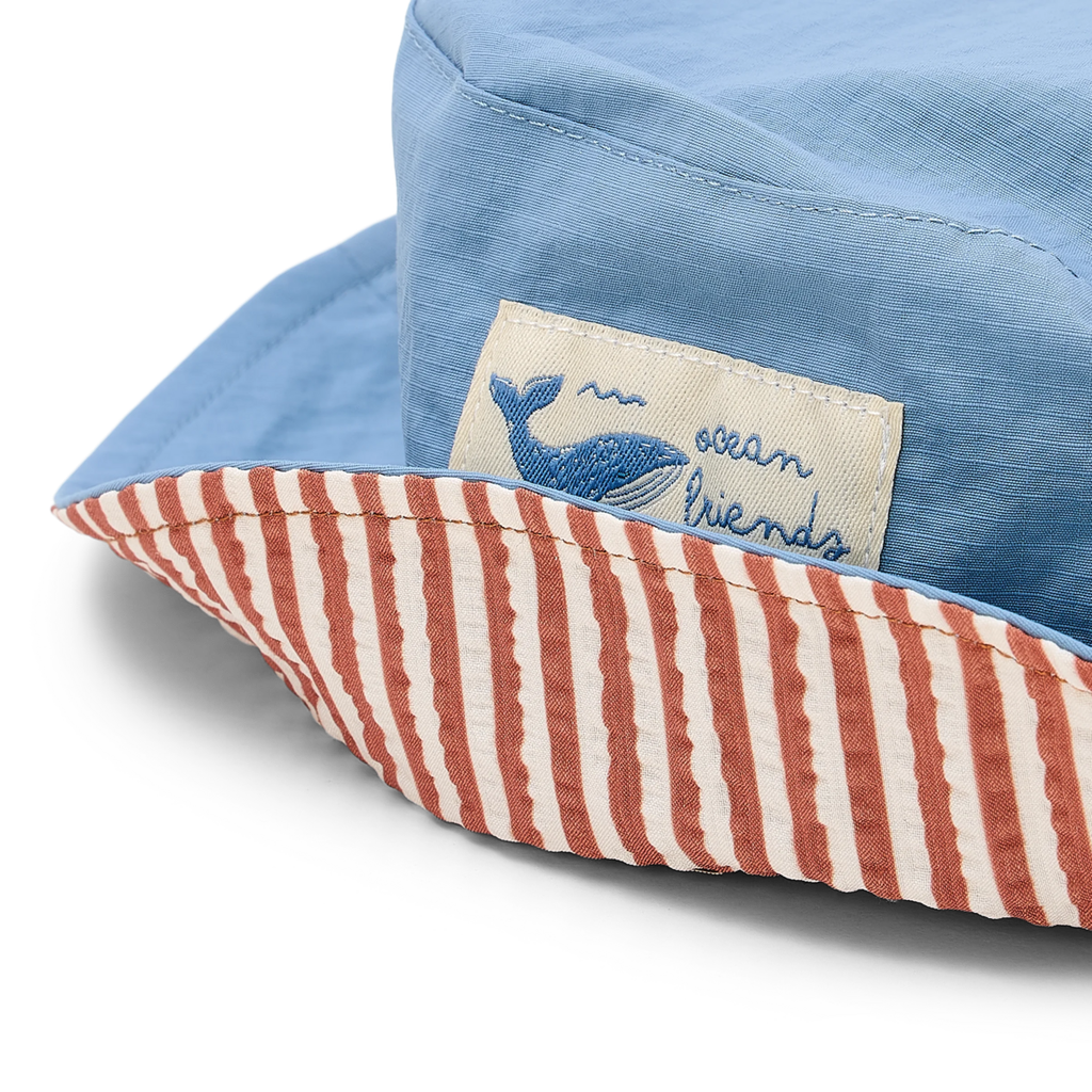 Little Dutch | Zonnehoed Boys Reversible Ocean Surf Blue