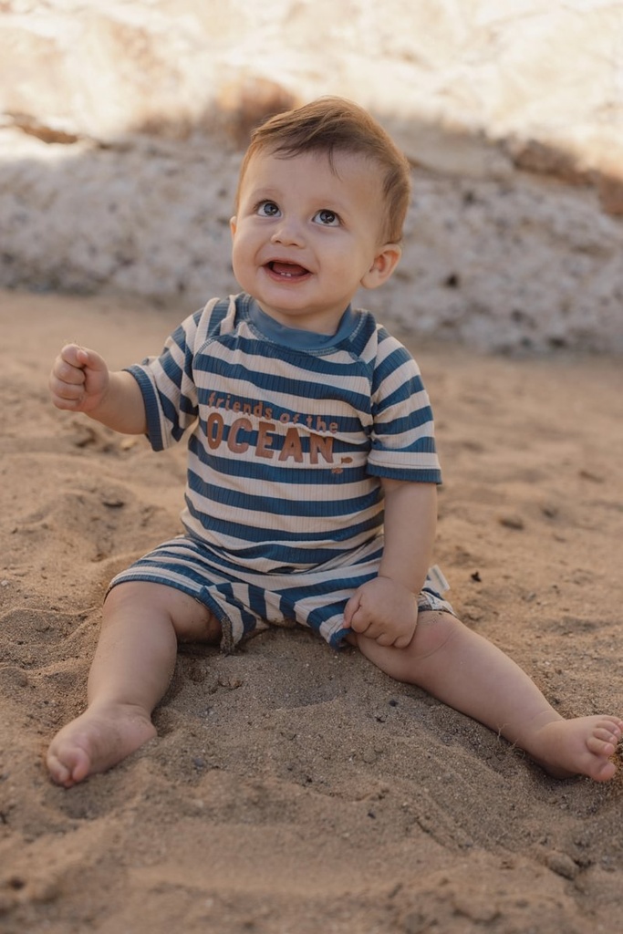 Little Dutch | Zwempak Boys Ocean Blue Stripes
