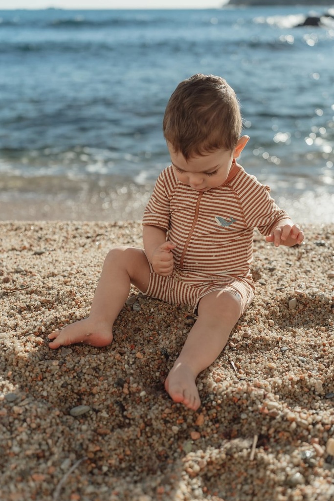 Little Dutch | Zwempak Boys Ocean Brown Stripes