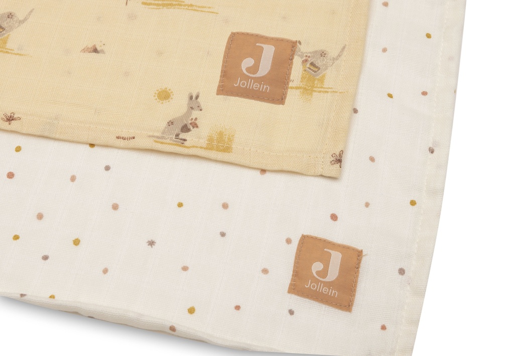 Jollein | Tetra Doek Kangaroots 115x115cm 2-pack
