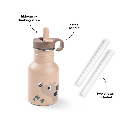 Done By Deer | Drinkfles Tiny Farm Powder Metaal Roze 350ml