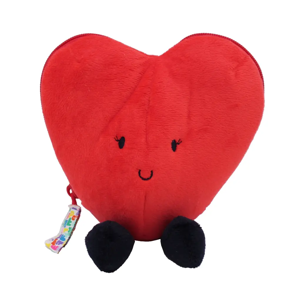 Flipetz | Pluche Knuffel I Love You Heart/Flower Poppy Red