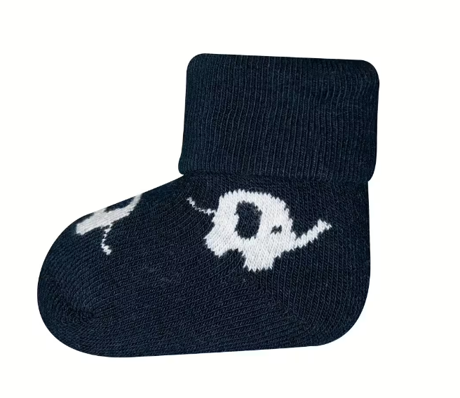 Ewers | Kousen Newborn One Size met Omslag Grijs/Navy 3-pack