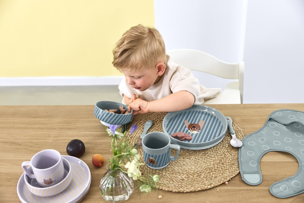 Laessig | Eetset Tiny Team Dog Dish Set Porcelain/Silicone 