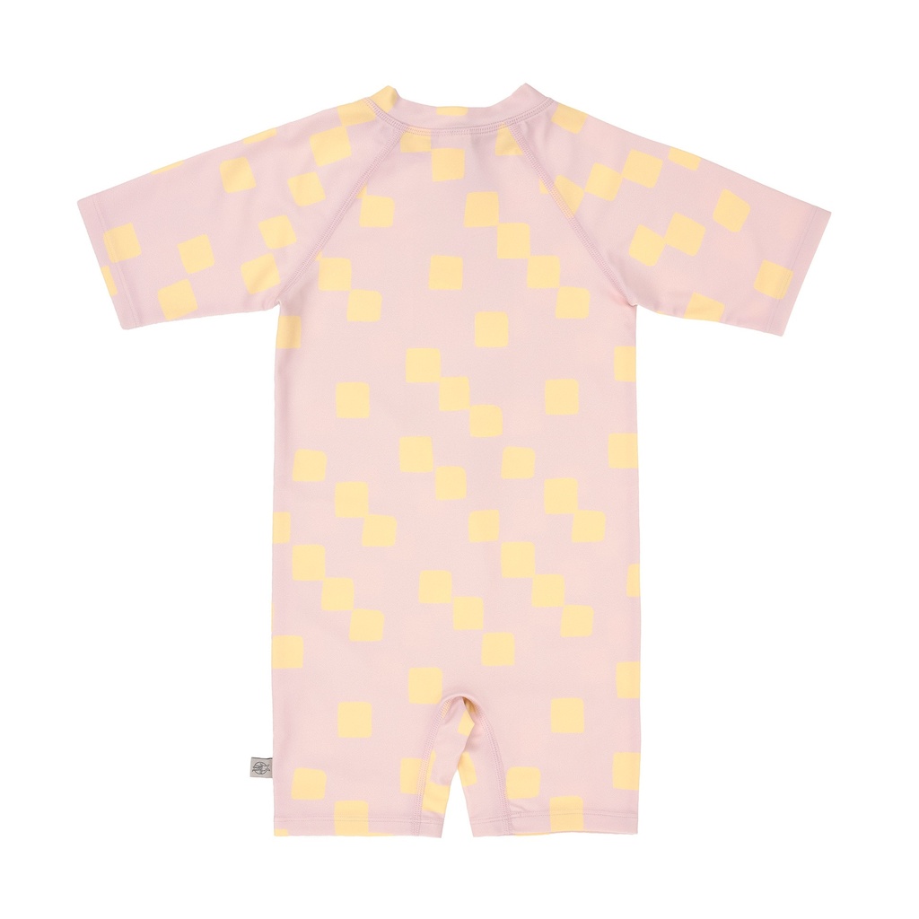 Laessig | Zwempak Sunsuit Checkerboard Pale Pink/Yellow