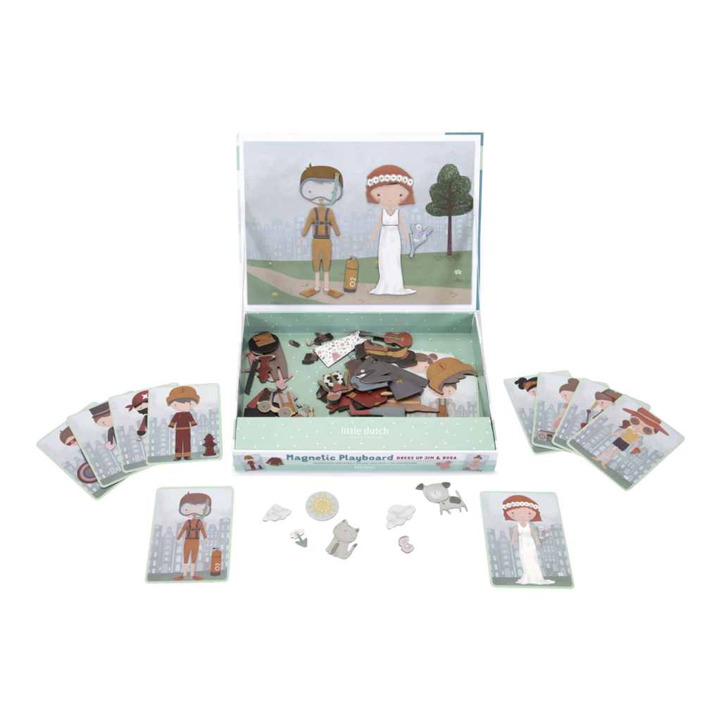 Little Dutch | Magnetisch Speelbord Jim & Rosa Magnetisch Speelbord Karton +36M