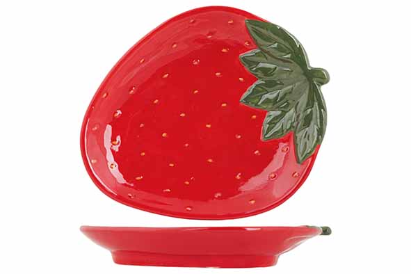 Cosy & Trendy | Schaal Aardbei Rood Keramiek 21x17,5x3cm