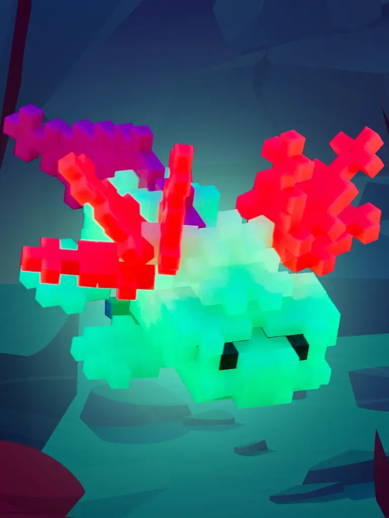 PlusPlus | Educatief Speelgoed Axolotl Bouwstukjes Glow in the Dark 100-delig