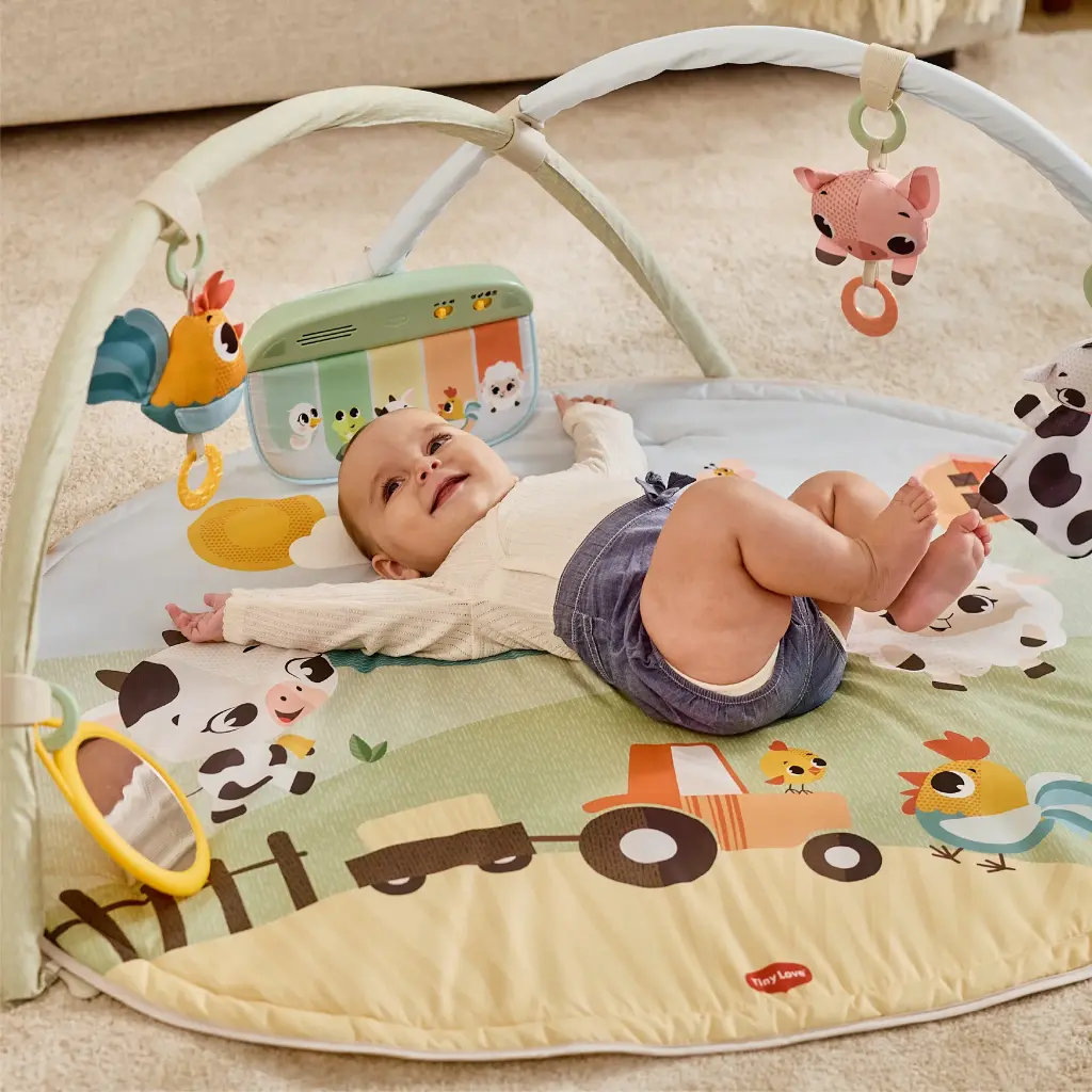 Tiny Love | Speeltapijt met Speelboog Farmers Funday Dynamic Gymini Boerderijprint