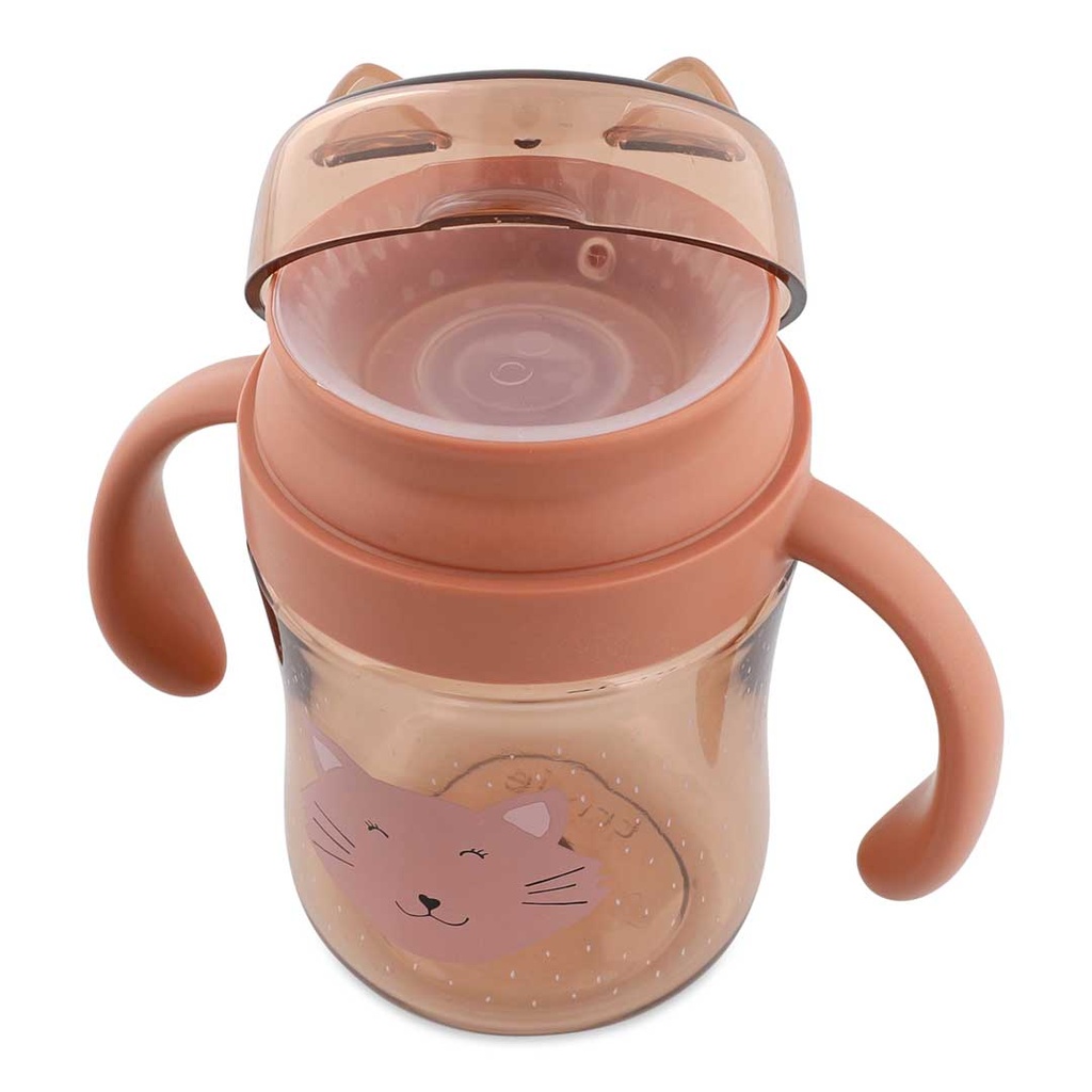 Trixie | Drinkbeker 360° met Handvaten Mrs. Cat Roze