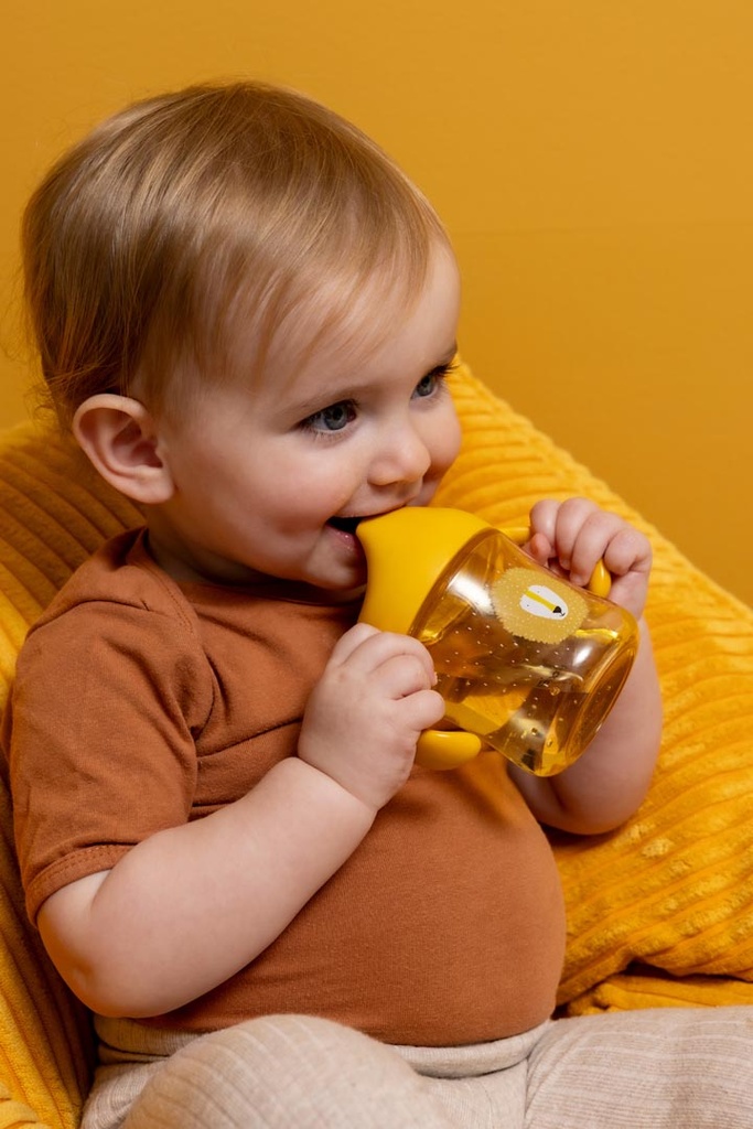 Trixie | Drinkbeker Sippy Cup met Handvat en Drinktuit Mr. Lion Geel