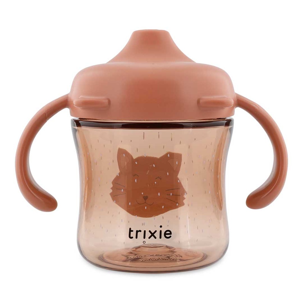 Trixie | Drinkbeker Sippy Cup met Handvat en Drinktuit Mrs. Cat Roze