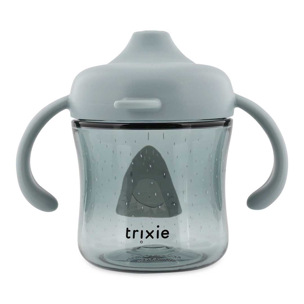 Trixie | Drinkbeker Sippy Cup met Handvat en Drinktuit Mr. Shark Blauwgrijs