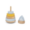 Trixie | Stapeltoren Hout Mr. Shark Blauwgrijs 10x10x18,5cm