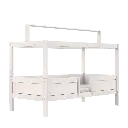 Lifetime | Bed 4in1 met Dakframe incl Rolbodem Off White MDF L200xB90xH100cm 