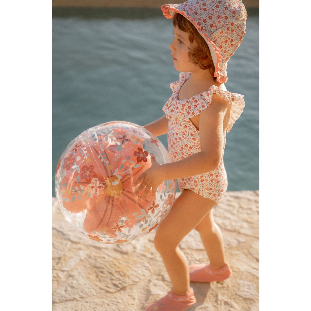 Little Dutch | Strandspeelgoed Strandbal Pink Flowers 3D Bloem Roze Ø35cm