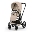 Cybex | Wandelwagen Priam Comfort Set Frame Matt Black Plooibare Draagmand - Zitbekleding Cozy Beige NEW