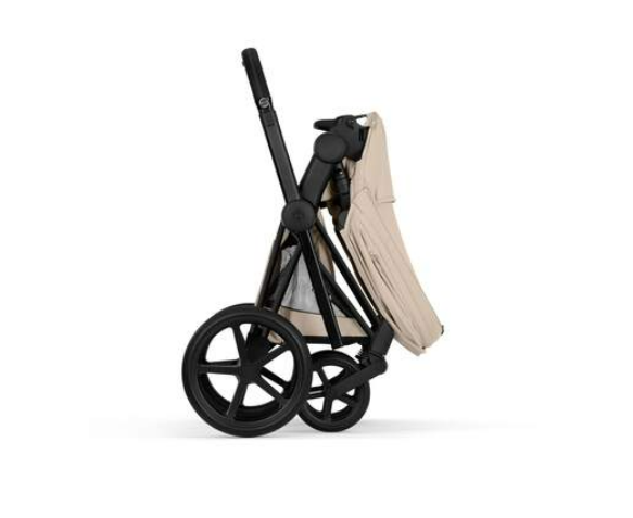 Cybex | Wandelwagen Priam Comfort Set Frame Matt Black Plooibare Draagmand - Zitbekleding Cozy Beige NEW