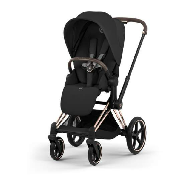 Cybex | Wandelwagen Priam Comfort Set Frame Rose Gold/Plooibare Draagmand Sepia Black/Zitbekleding Sepia Black NEW