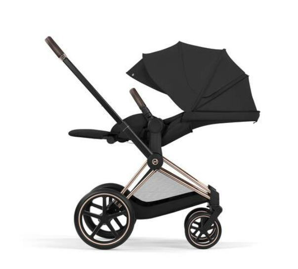 Cybex | Wandelwagen Priam Comfort Set Frame Rose Gold/Plooibare Draagmand Sepia Black/Zitbekleding Sepia Black NEW